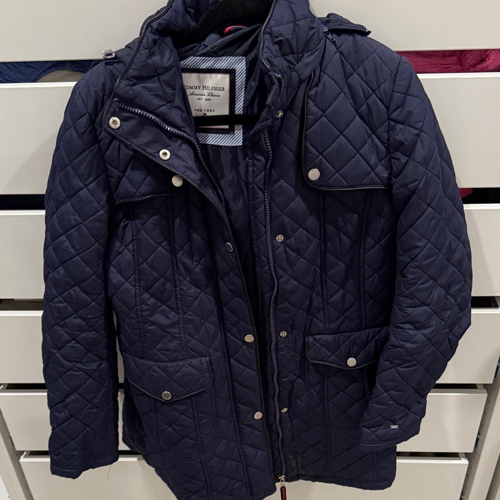 Navy Blue Quilted Jacket by Tommy Hilfiger